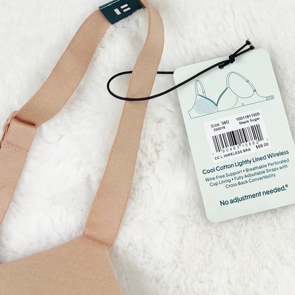 NWT Tommy John Cool Cotton Lightly Lined Wireless Bra Maple Sugar - Picture 3 of 4